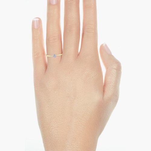 Pierścionek zaręczynowy Triumph of Love: dwukolorowe złoto, z diamentem